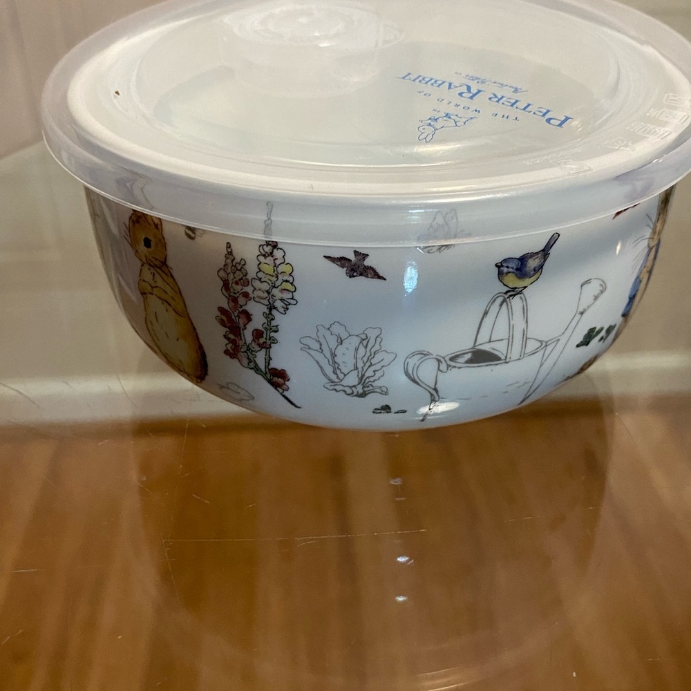 Beautiful Color Peter  Rabbit Bowl With Lid Collectible - Picture 4 of 6